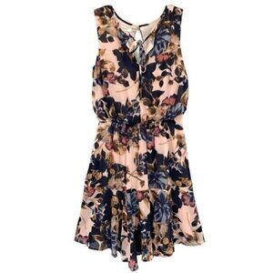 Maurices Floral Tie Front Ruffled Dress